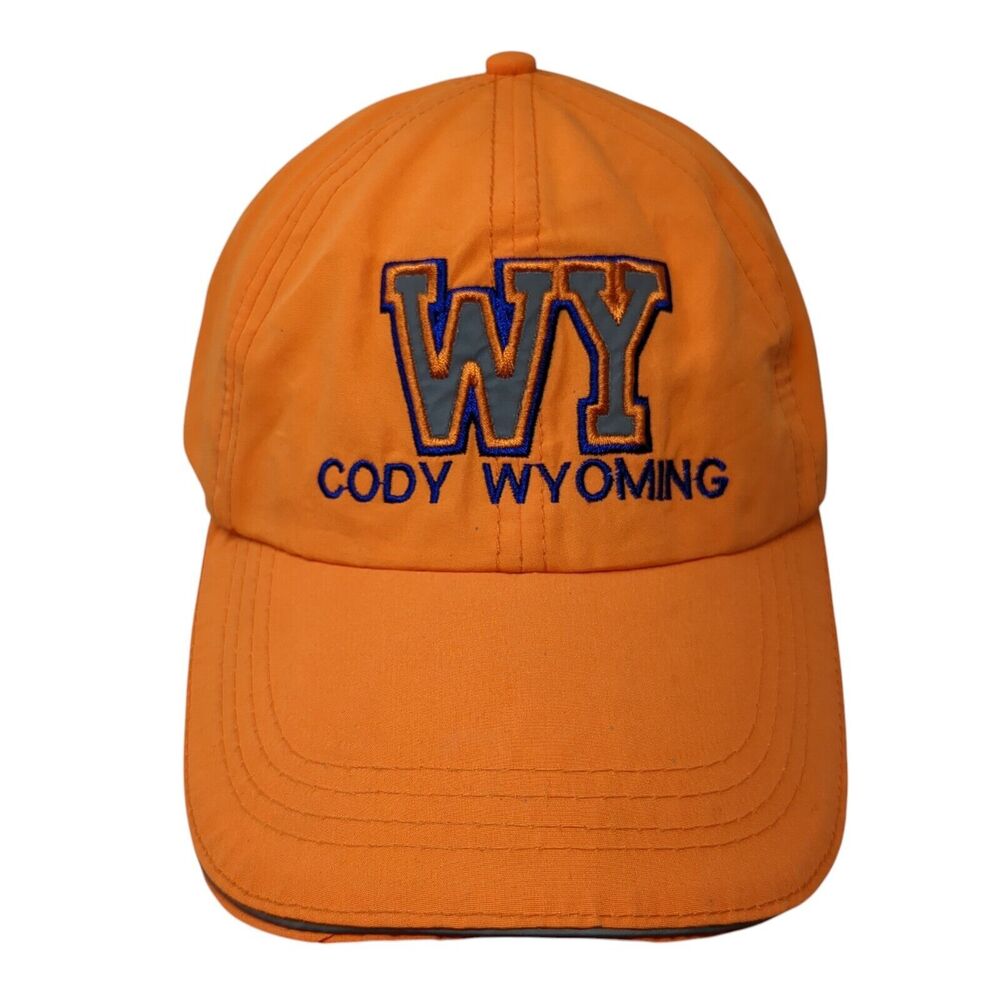 Cody Wyoming Slideback Hat Orange One Size Embroidered Jacobson Hat